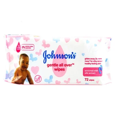 Johnson's Baby Gentle All Over Wipes Enriched with Silk Extract - 72 Wipes
