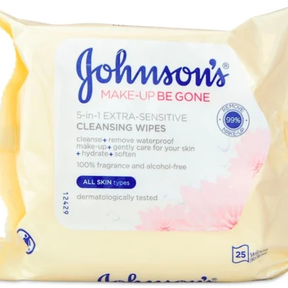 Johnson's Make-Up Be Gone 5-in-1 Extra-Sensitive Cleansing Wipes - 25 Wipes