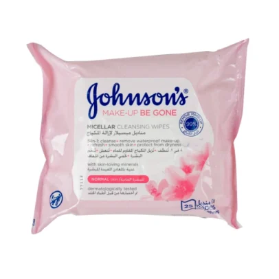 Johnson's Make-Up Be Gone Micellar Cleansing Wipes For Normal Skin - 25 Wipes
